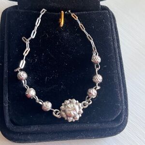 Celestial Sun paper clip bracelet sterling silver